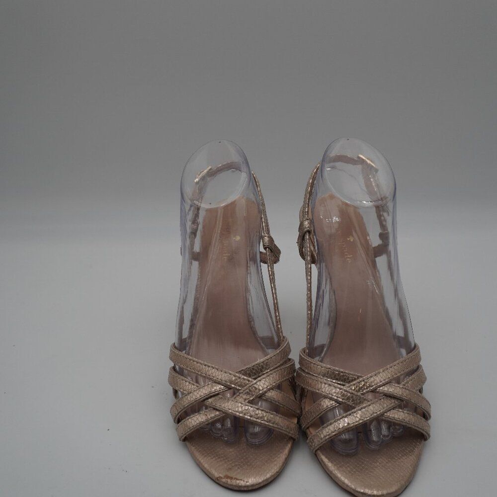 Kate Spade Metallic Gold Sexy Strappy Open Toe Stilettos Size 9M